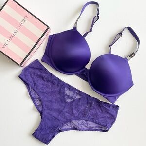 36DD XL Victoria’s Secret purple bling bra set